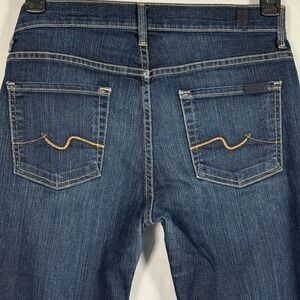 7 For All Mankind Womens Mid Rise Bootcut Jeans Dark Wash Blue Size 30 USA Made